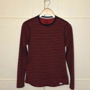 Patagonia Red and Black Long Sleeve Striped Shirt.